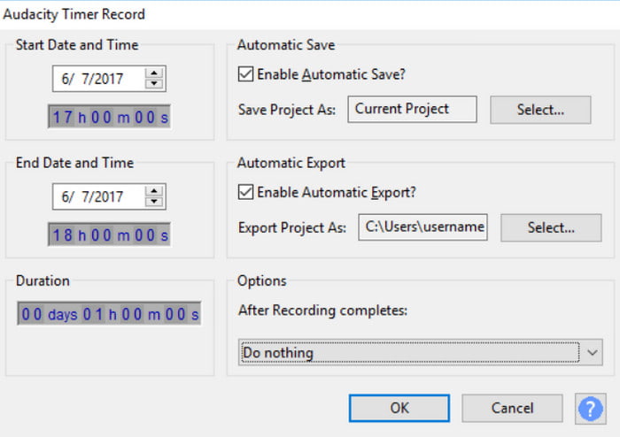 Audacity Schedule Recording