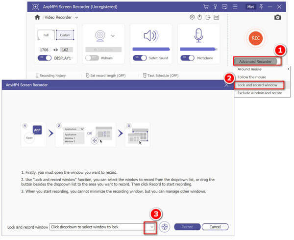 Advanced Recorder Lock Window