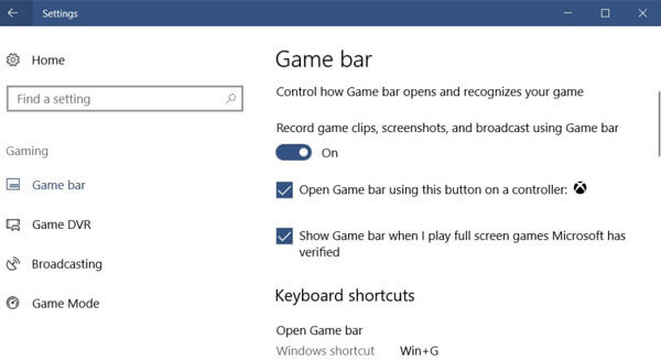 Turn on XBOX Game Bar