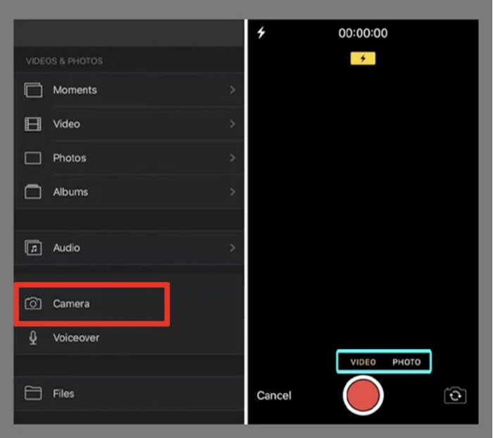 Record Video Audio on iMovie iPhone