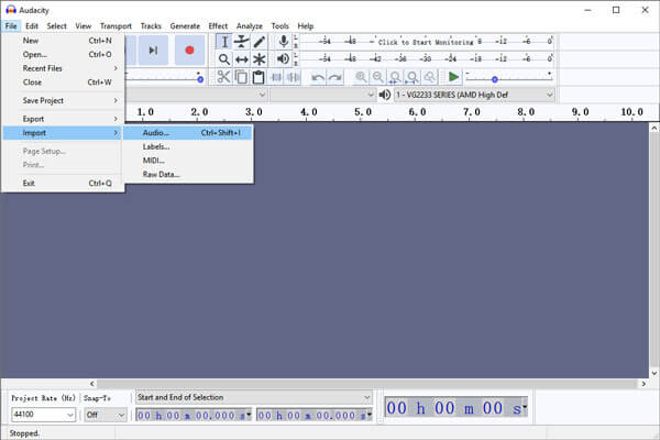 Import Audio Audacity