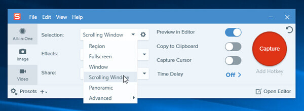 Take Scrolling Screenshot Snagit