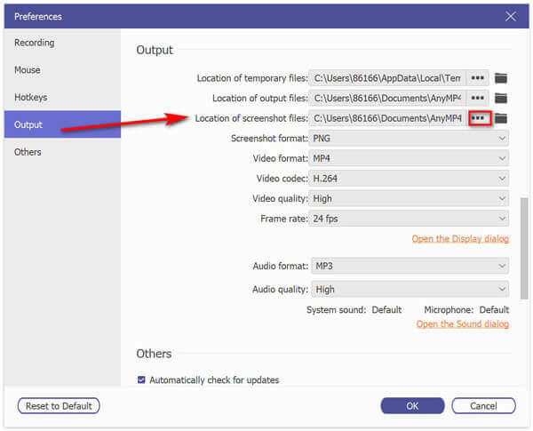 Customize Screenshot Location