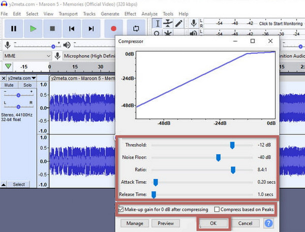 Audacity Compress Settings