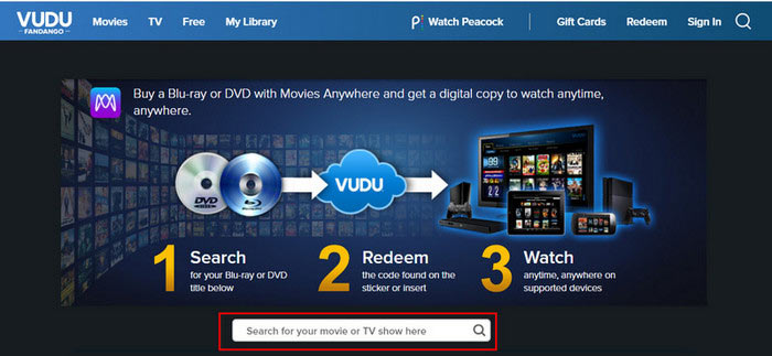 VUDU Search Movie