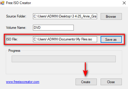 Free ISO Creator Save ISO