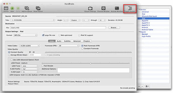 Handbrake DVD to iPad