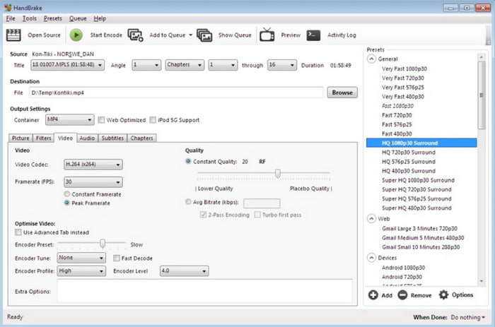 HandBrake Accelerating Video and Audio Codecs