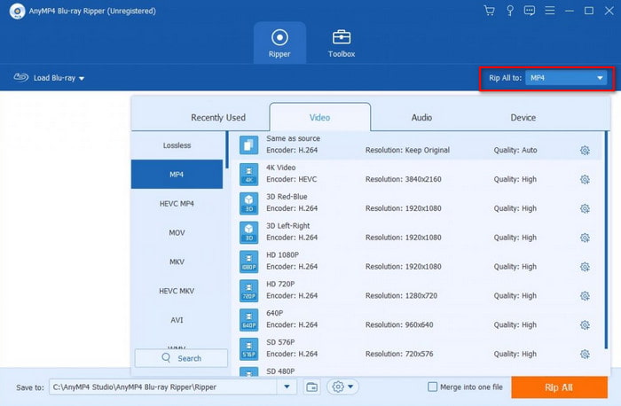 Blu-ray Ripper Profile Settings