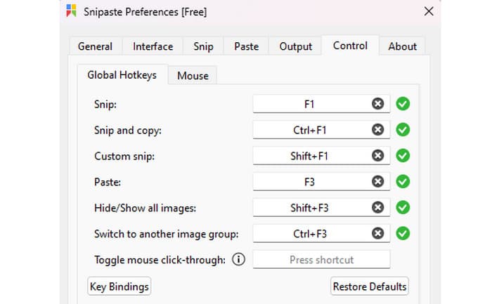 Support Shortcut Keys