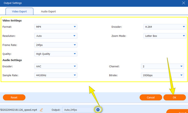 Settings Selection