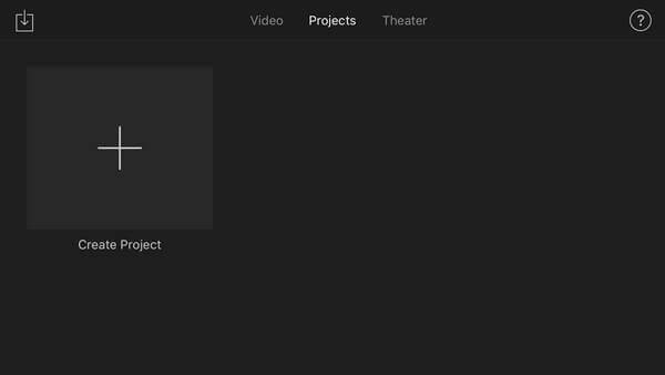 Create Project in iMovie iPhone iPad