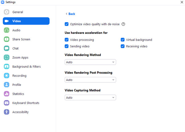 Zoom Advanced Setting Option