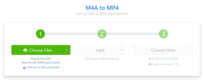 Zamzar Choose Files Convert M4A MP4