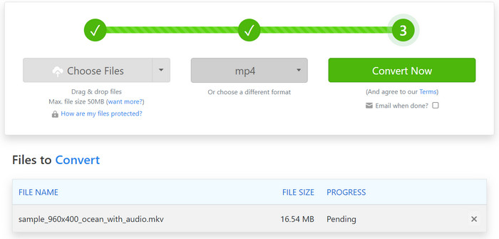 Zamzar Output Format