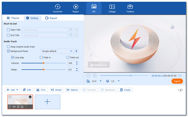 Blu-ray Master MV Them Setting and Export