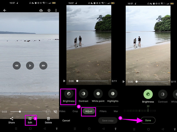 Photos App Brighten Video