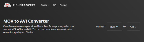 CloudConvert MOV to AVI Converter