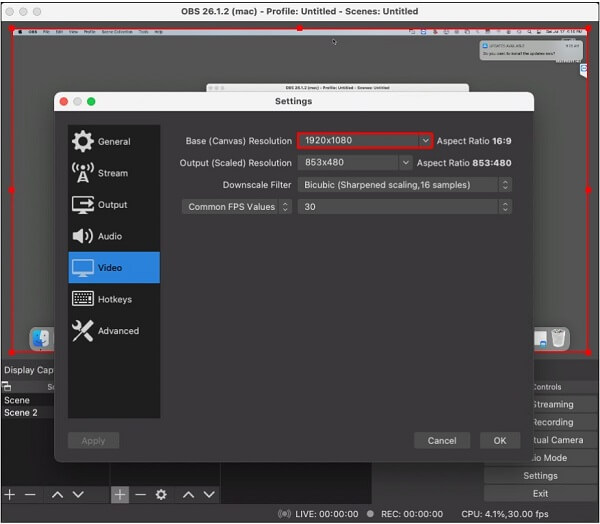OBS Canvas Resolution