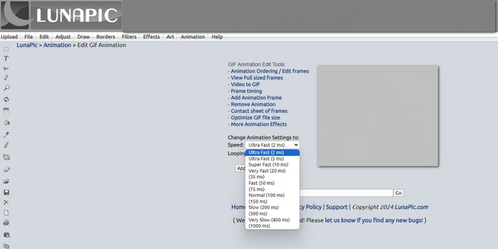 Lunapic GIF Speed Changer