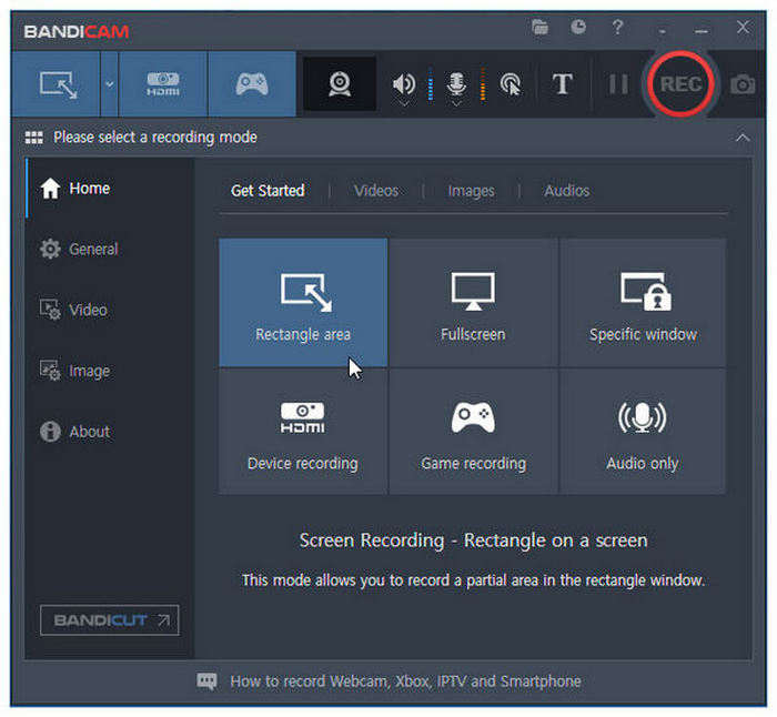 Bandicam interface