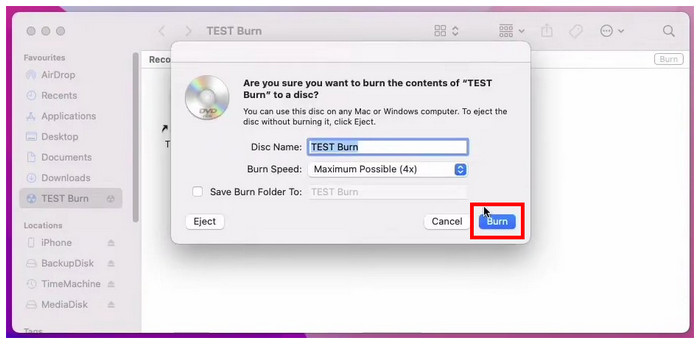 Burn Dvds on Mac Start Burn Process