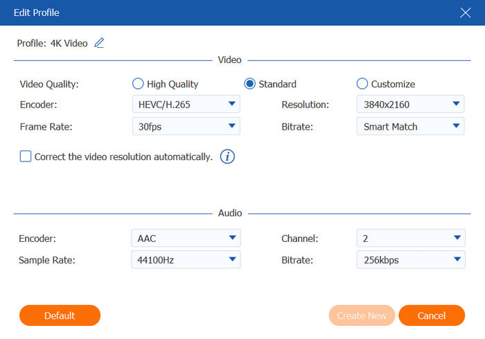 Video Converter Ultimate Custom Profile Output Settings