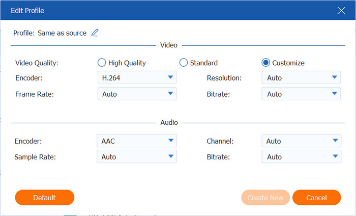 Video Converter Ultimate Custom Profile