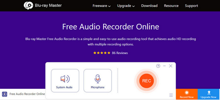 Bluraymaster Free Audio Recorder Online