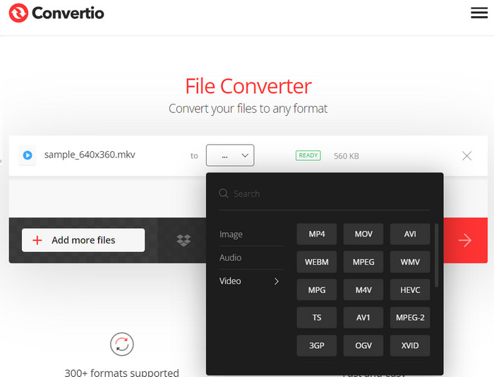 Convertio Output Format Convert