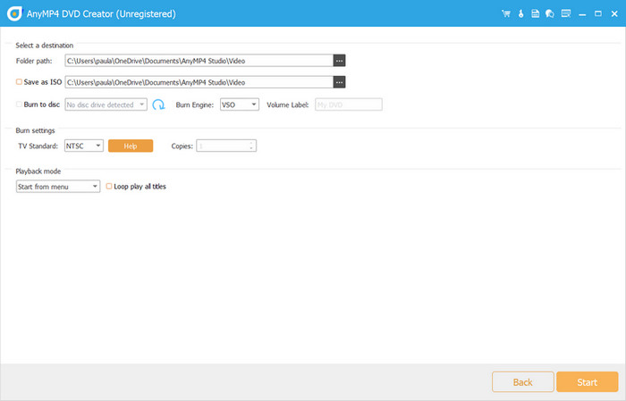 Dvd Creator Export Settings Start