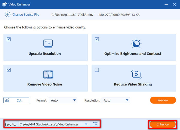 Video Converter Ultimate Save to Enhance