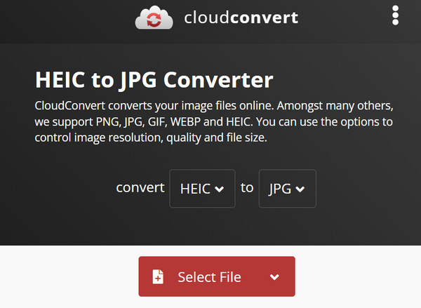 Cloudconvert Select File