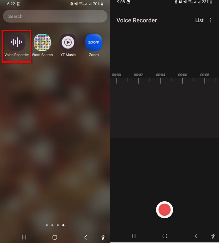 Voice Recorder Main Interface